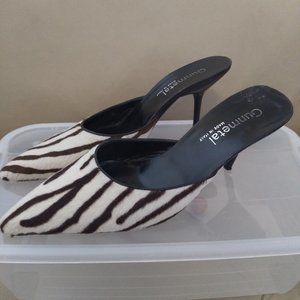 Gunmetal Fur heels - Size 8 (Fit 7.5)